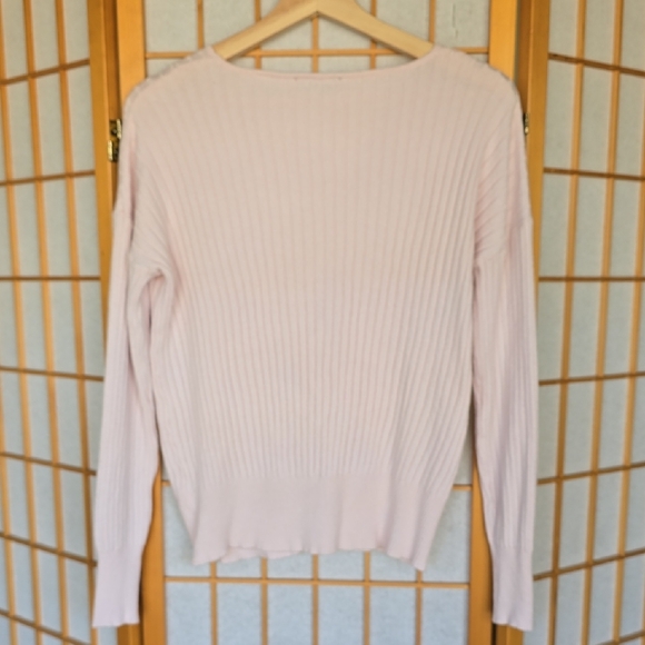 T Tahari Soft Pink Lightweight Ribbed Sweater - Women's Size M - Picture 5 of 9